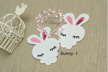 Bunny applique patch -1, (10.5 x 7 cm), Pack of 2